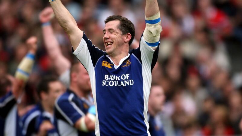 Guy Easterby shows his delight as he celebrates Leinster’s 41-35 win in Toulouse in 2006.  It ended the French club’s 19-game unbeaten run at home in Europe. Photograph: Billy Stickland/Inpho