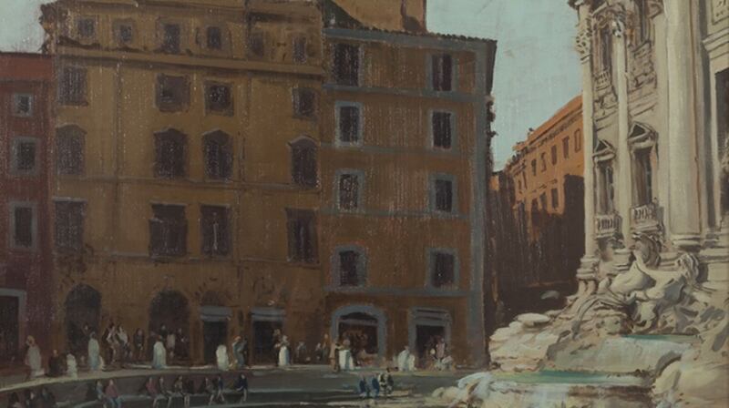 Cecil Maguire’s Trevi Fountain,  estimated at €3,000-€5,000, which will be for auction at Mullen’s Auctioneers