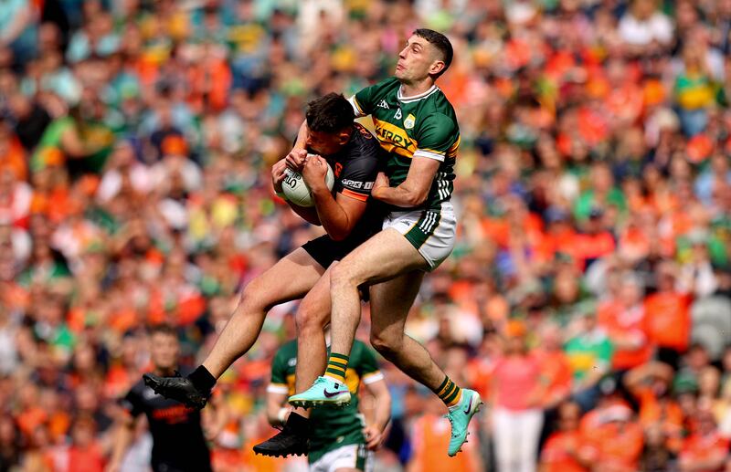 Armagh's Aaron McKay: solid and robust. Photograph: Ryan Byrne/Inpho 
