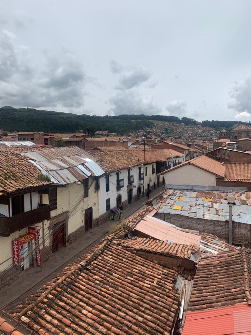 View from Cusco hostel where Gearóid McKendrick is now stranded