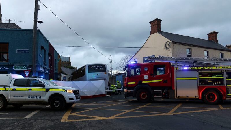 The scene at Main Street in Arklow, Co Wicklow earlier on Thursday. Photograph: Garry O’Neill