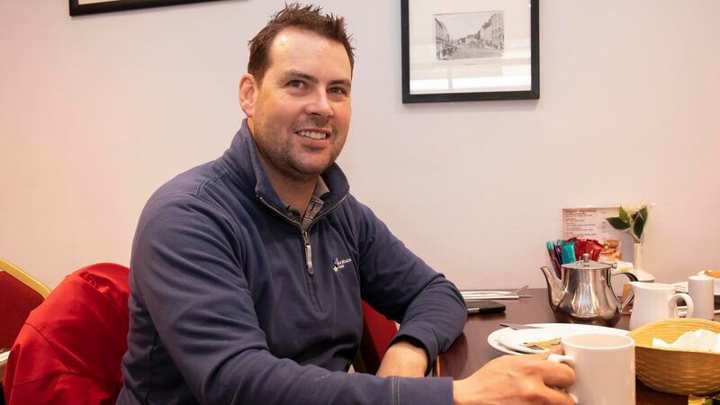 Sam Leech from Fossa, Killarney, in a coffee shop in Tallow. ‘It’s parish pump politics,’ he says unapologetically. Photograph: Mary Browne