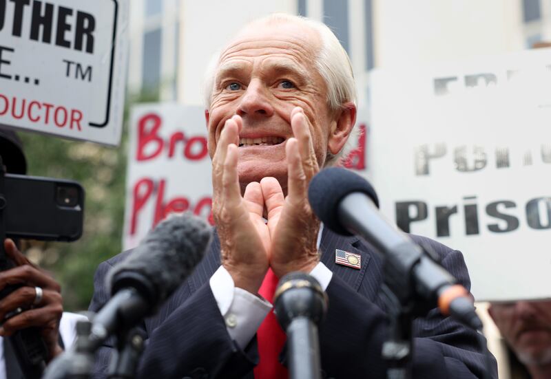 Peter Navarro, an adviser to former US president Donald Trump, faces large legal bills after his conviction for contempt of Congress. Photograph: Kevin Dietsch/Getty