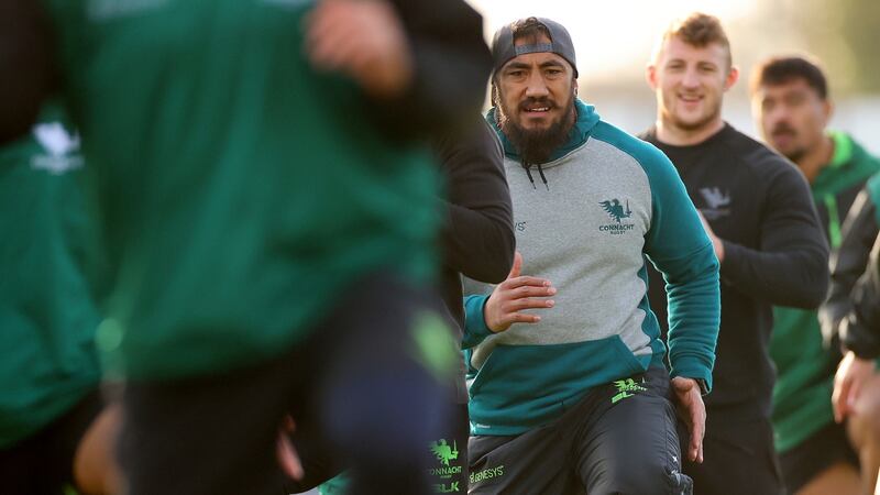 Bundee Aki is nearing a return to fitness for Connacht. Photograph: James Crombie/Inpho