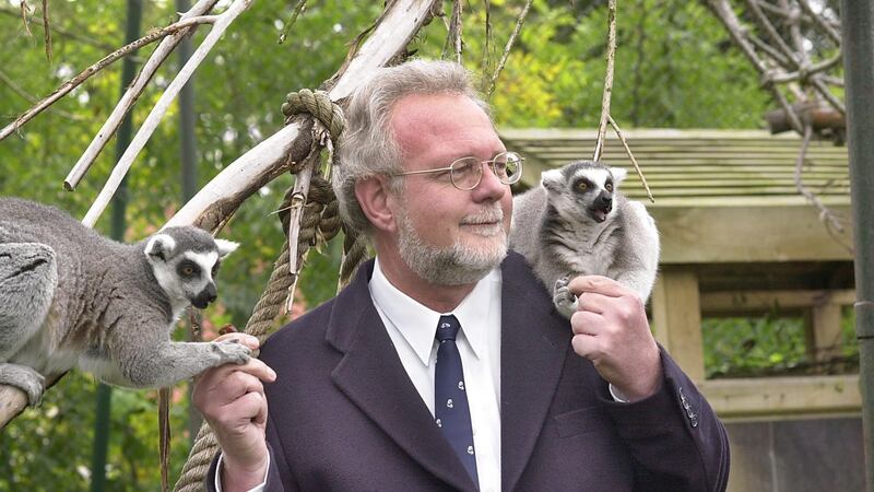 Leo Oosterweghel on his appointment as director of Dublin Zoo in 2001   with a ring tailed lemur. Photograph: Brenda Fitzsimons