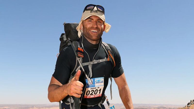 Damian Browne taking part in the Marathon des Sables in 2016.