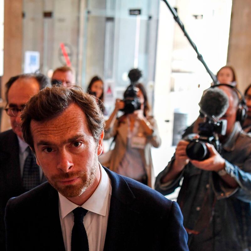Pierre Louis Baudey-Vignaud arrives in court in Paris in 2019 to attend Ian Bailey’s trial in absentia for the death of his mother, Sophie Toscan du Plantier. Photograph: Alain Jocard/Getty
