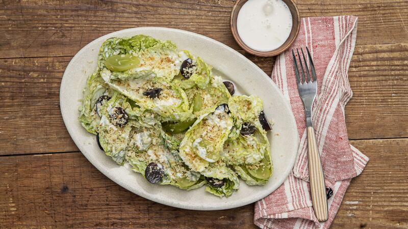Little Gems with ajo blanco, grapes and roasted sourdough. Photograph: Harry Weir