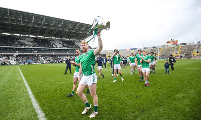 Limerick’s Cian Lynch rejoices after beating Kilkenny in last year's National Hurling League Division One final. Photograph: Evan Treacy/Inpho