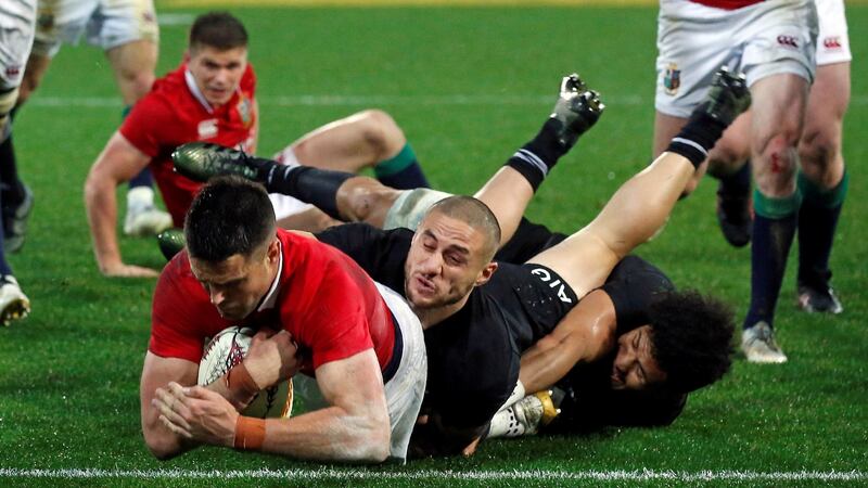 Conor Murray scores his try. Photo: Anthony Phelps/Reuters