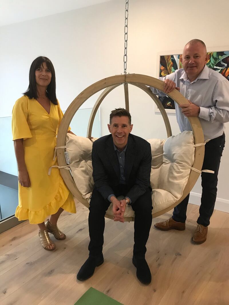 Demot Bannon (centre) in the Co Wicklow home of  Nigel and Frances Coffey