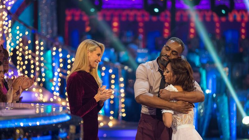Tess Daly, Charles Venn and Karen Clifton in the results show for Strictly Come Dancing on December 2nd. Photograph: Guy Levy/PA Wire