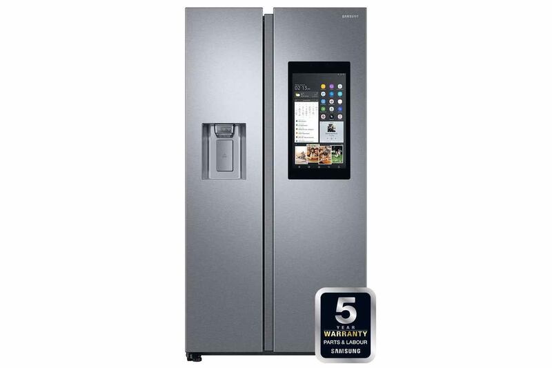 Samsung’s Family Hub smart fridge  has an external screen that can  look up recipes for the food that is in your fridge and order groceries.