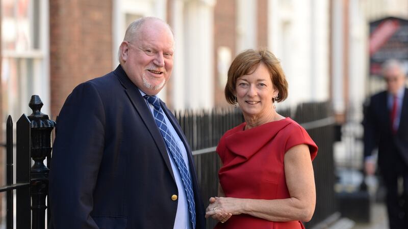 Chief executive Sean McCrave and president Tríona Culliton of the  Association of Optometrists Ireland, at the launch of the  Children’s Eye-Care & Cataract Survey Report in Dublin. Photograph: Dara Mac Dónaill/The Irish Times
