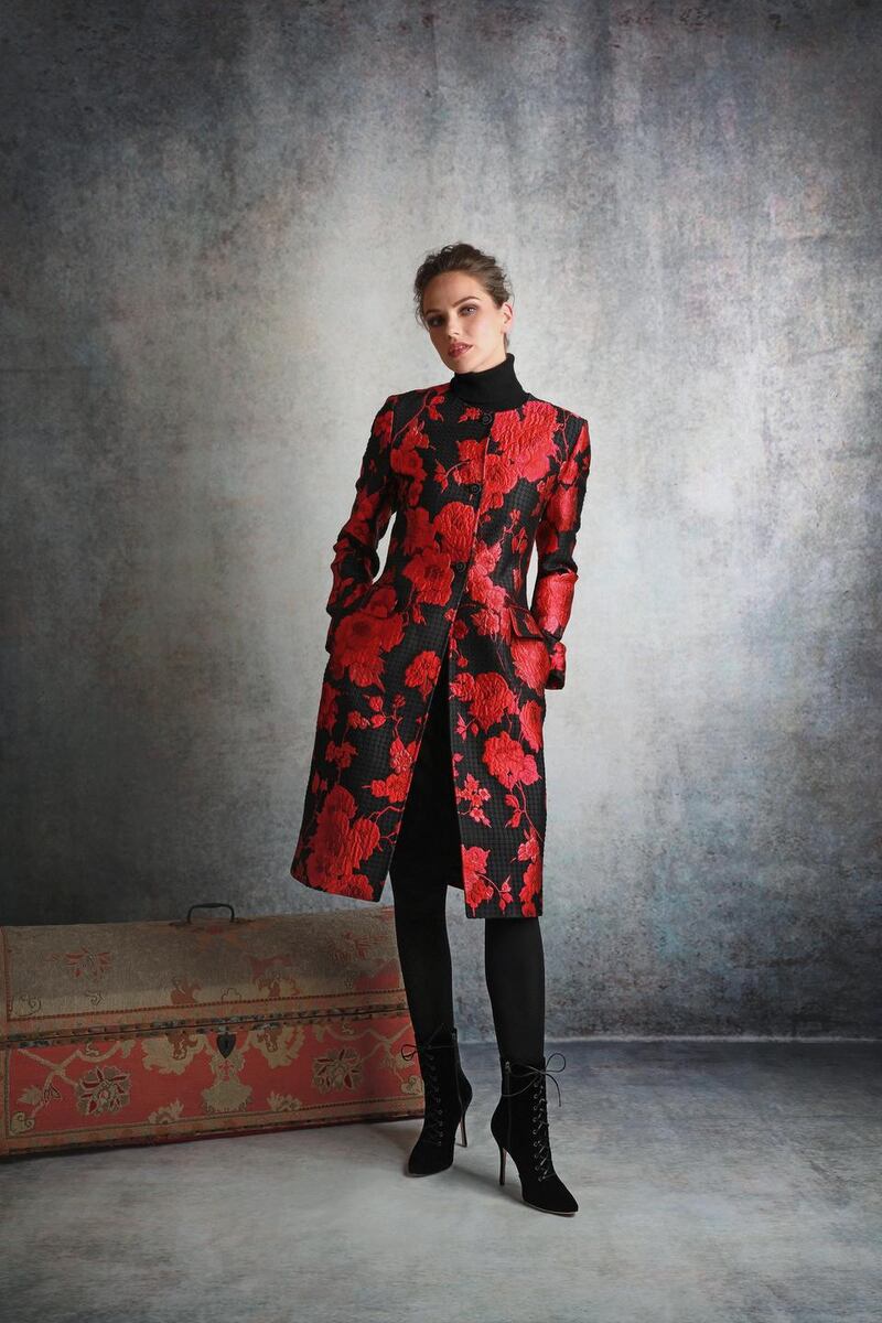 Marnie  – floral embossed coart €1,695 by Louise Kennedy