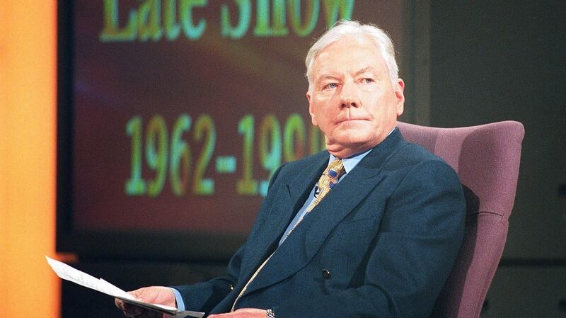 Byrne on stage for his last Late Late show  in 1999. Photograph: David Sleator