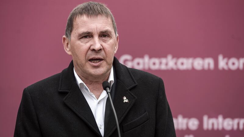 Arnaldo Otegi, leader of the leftist pro-independence coalition, EH Bildu: “What Catalonia has demonstrated is that this is a path which can be used and it can be done in a political and democratic way.” Photograph: Iroz Gaizka/AFP/Getty Images