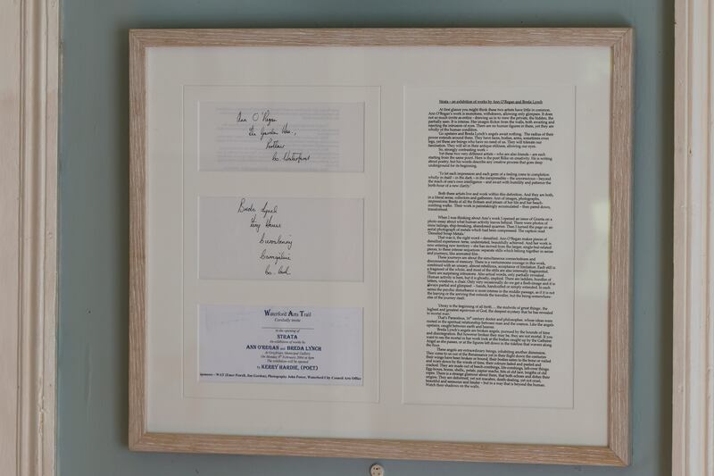 The work of Murray’s mother, Breda Lynch, who died from Covid at a time when, as one of 12 siblings, not all of her family could attend the funeral. It is now displayed proudly on the wall of their new home. 