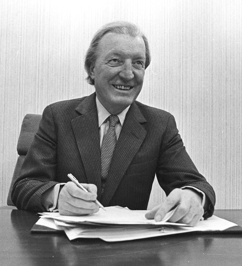 1983: Charlie Haughey at work on his budget debate speech. Photograph: Tom Lawlor