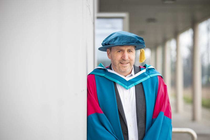 Dr Máirtín Mac Con Iomaire receiving his second PhD in March 2025