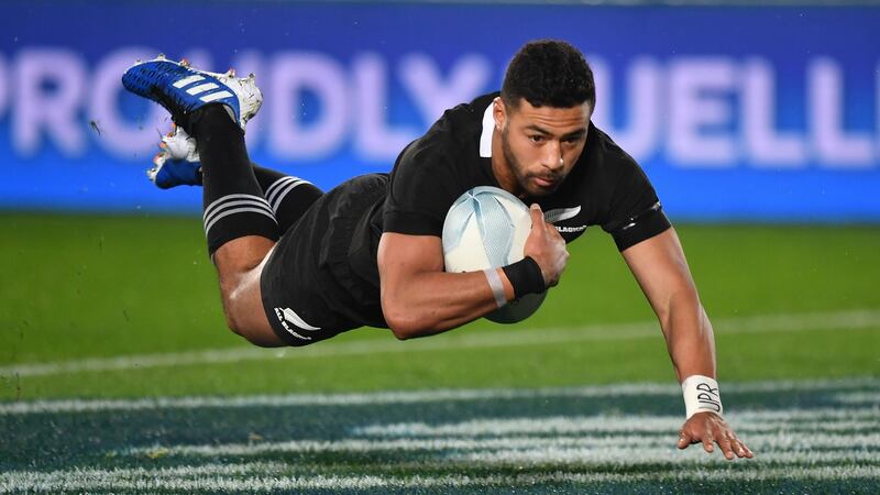 New Zealand’s  Richie Mo’unga scores a try against Australia during the whopping 37-0 victory at Eden Park. Photograph: Marty Melville/Photosport/Inpho
