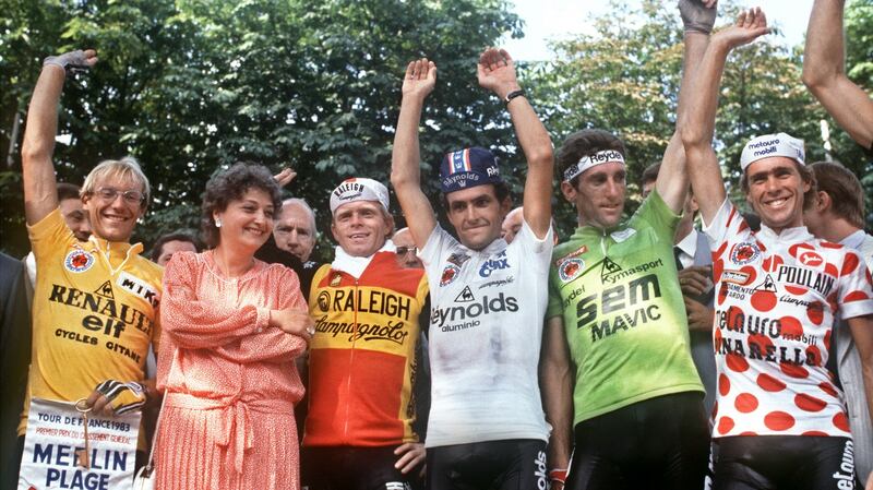Sean Kelly from Ireland, wearing the Green Jersey of the best sprinter at the 1983 Tour de France. Photo: Getty Images