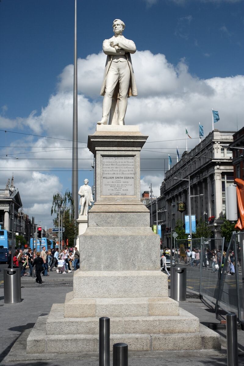 William Smith O’Brien statue  on O’Connell Street, with the Sir John Gray statue visible in the background, both by Thomas Farrell. Photograph:  Dublin City Council