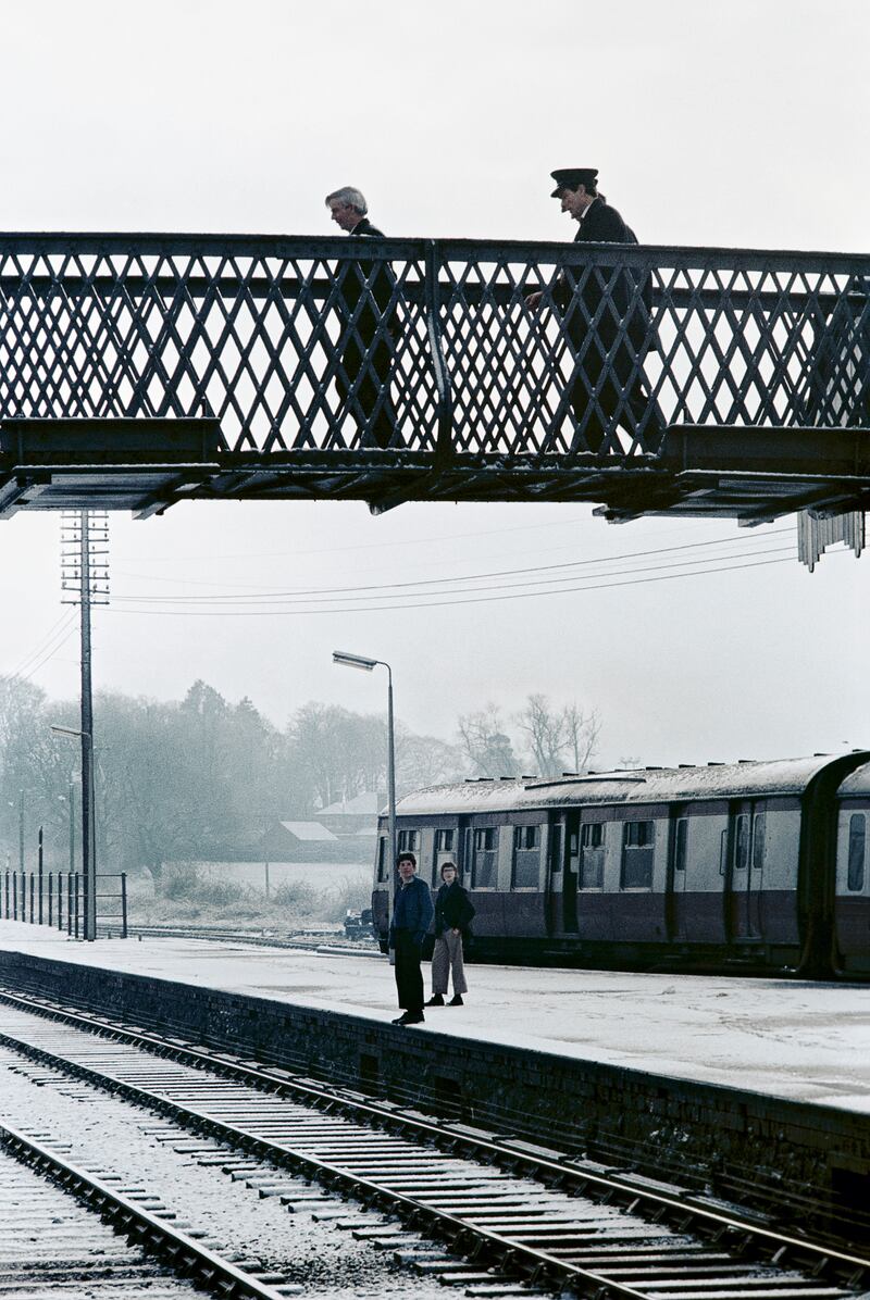 Railway overbridge, Antrim, in the 1970s.