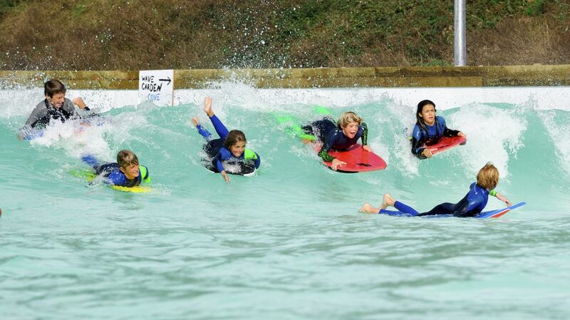 The vast, cove-shaped lagoon  can produce up to 1,000 waves per hour, from whitewater for beginners to 1.8-metre barrelling sections for dudes. Photograph: Wavegarden