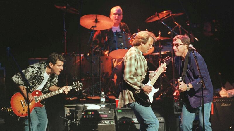 The Eagles performing in 1998 in London.  Their Greatest Hits has, after a battle lasting many decades, finally passed out Michael Jackson’s Thriller to become the biggest selling album of all time. Photograph: David McNew/Reuters