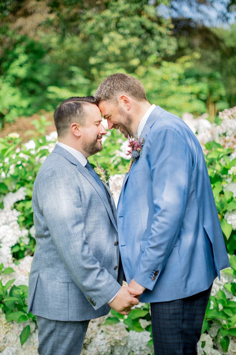 James McConville and Paul Corcoran held their marriage ceremony in a barn at Ballyvolane House on August 17th, 2019. Photograph: Christina Brosnan