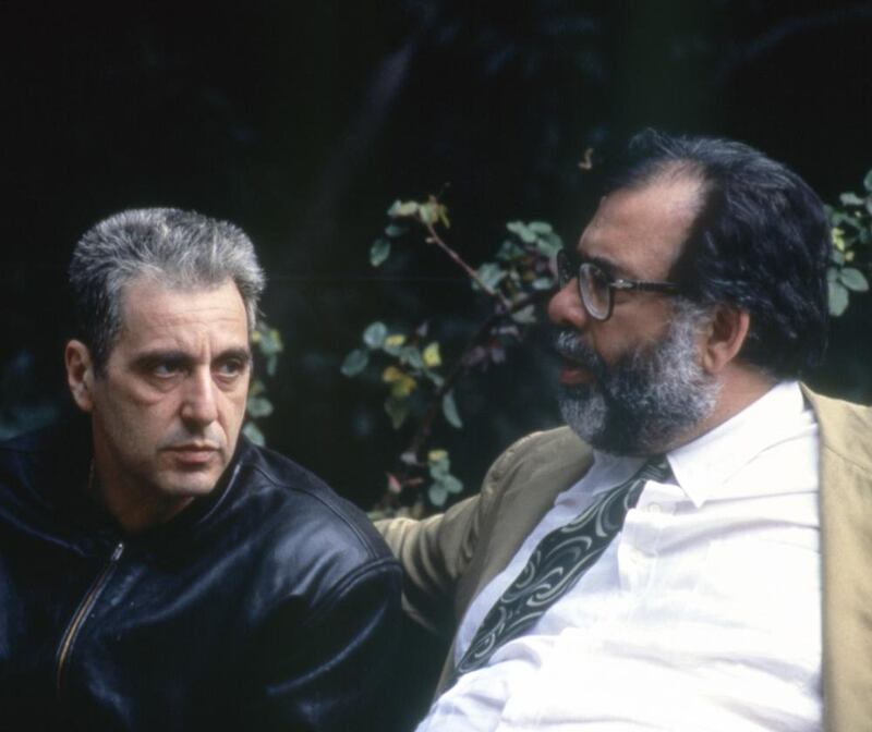 Al Pacino with  Francis Ford Coppola on the set of The Godfather: Part III. Photograph: Paramount Pictures/Sunset Boulevard/Corbis via Getty Images