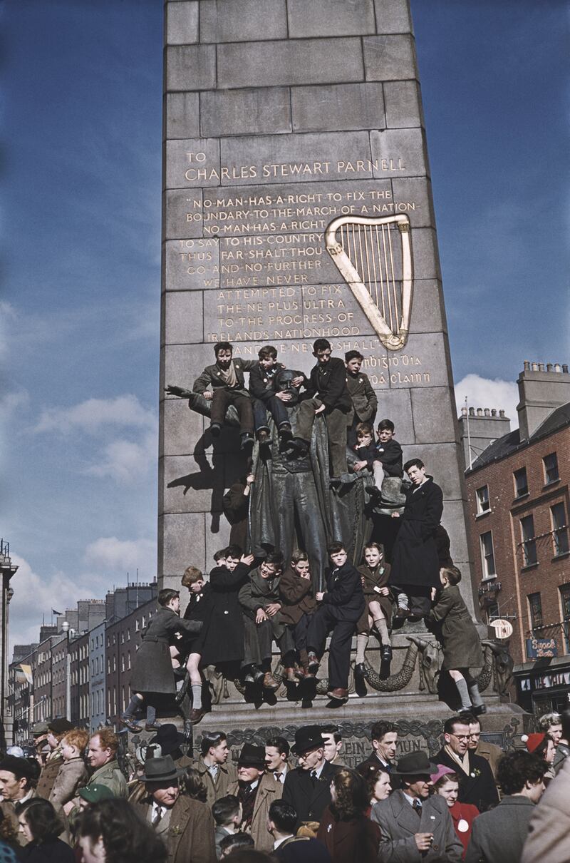 St Patrick's Day crowds on O'Connell Street Dublin in 1955.