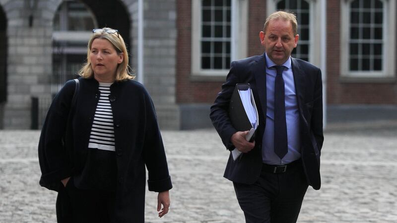 Maurice McCabe and  wife Lorraine McCabe at the Disclosures Tribunal. Photograph: Gareth Chaney Collins