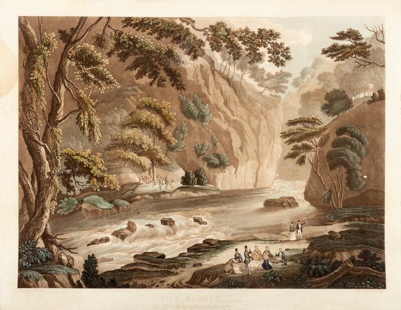 An aquatint and etching of the Dargle river in Co Wicklow by Thomas Sautelle Roberts. Photograph: Adam's Auctioneers