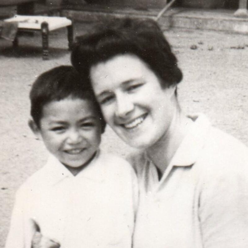 Cyclist and writer Dervla Murphy in Tibet in 1965, as described in her book Tibetan Foothold. Photograph:  Dervla Murphy/Eland Books