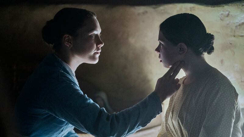 Florence Pugh and Elaine Cassidy in The Wonder. Photograph: Aidan Monaghan/Netflix