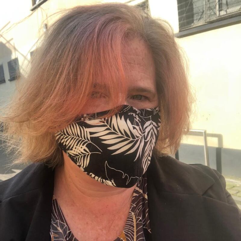 Deirdre Falvey before her hair appointment