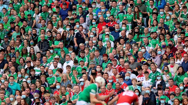 Supporters at Croke Park look on during the All-Ireland SHC final. Photograph: James Crombie/Inpho