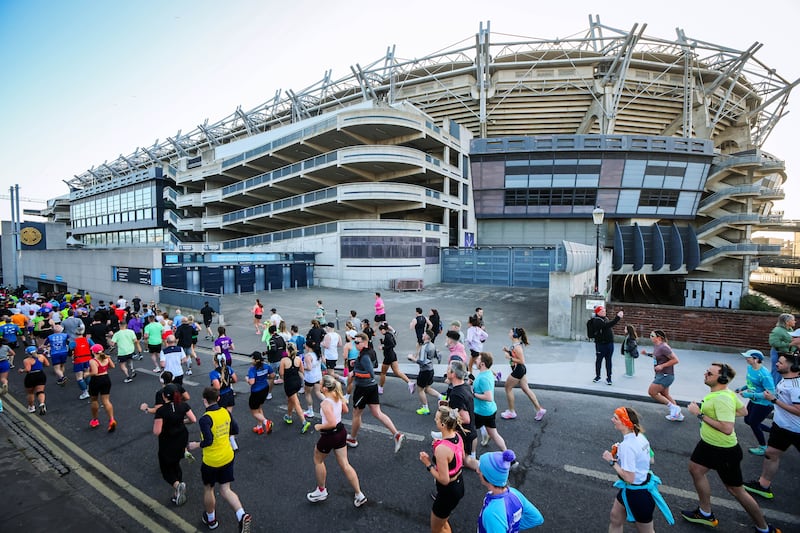 The route took participants past Croke Park. Photograph: Ryan Byrne/Inpho