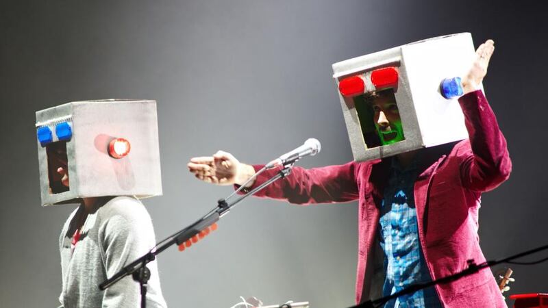 Flight of the Conchords: Clement and McKenzie on stage in Manchester in 2010. Photograph: Gary Wolstenholme/Redferns/Getty