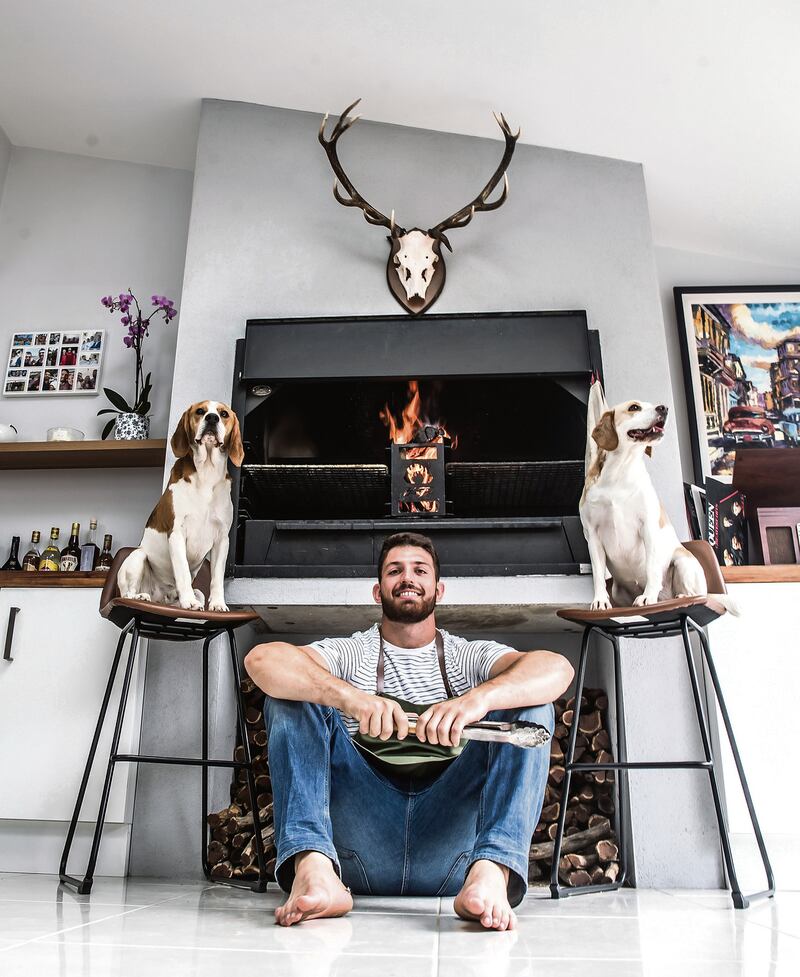 Ireland Rugby World Cup Portraits 2019 Jean Kleyn with his dogs Rambo and Heidi in Castleconnel at home. He loves to barbecue, from South Africa. Two dogs are his best mates. Mandatory Credit ©INPHO/Dan Sheridan
