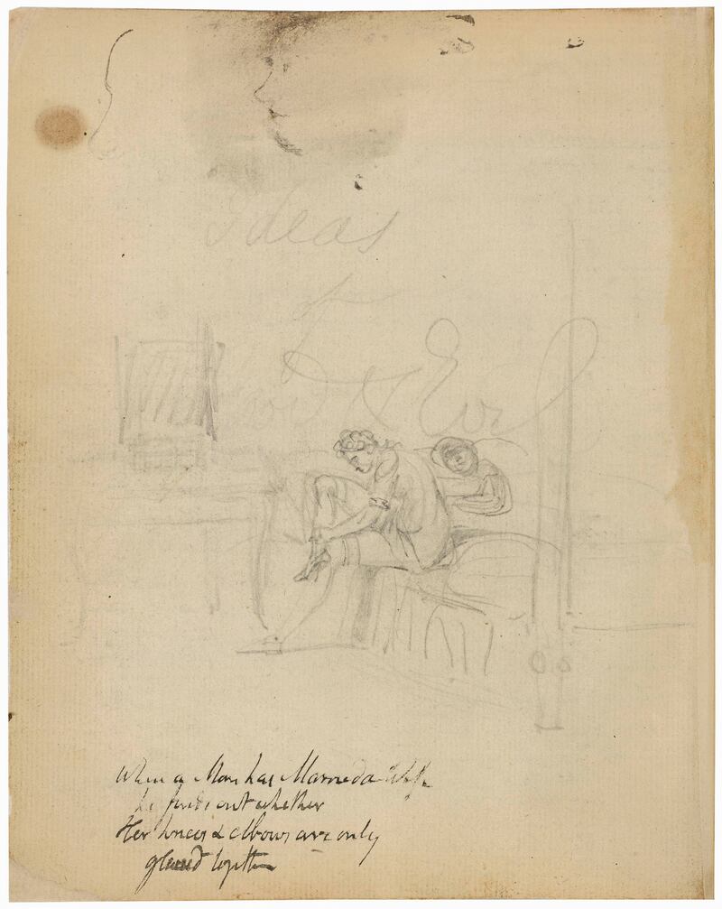 A tender sketch by William Blake of himself and his wife Kate, on a lazy sunny morning, lost in each other’s intimacy