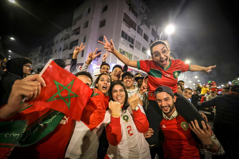 Morocco supporters in Rabat celebrate after their country's historic quarter-final win over Portugal, Photograph: Fadel Senna/AFP via Getty Images