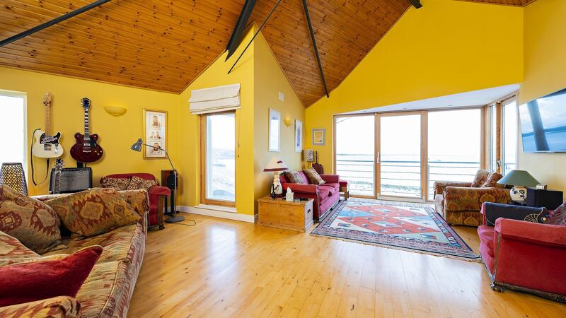 There are spectacular views from the upstairs living room