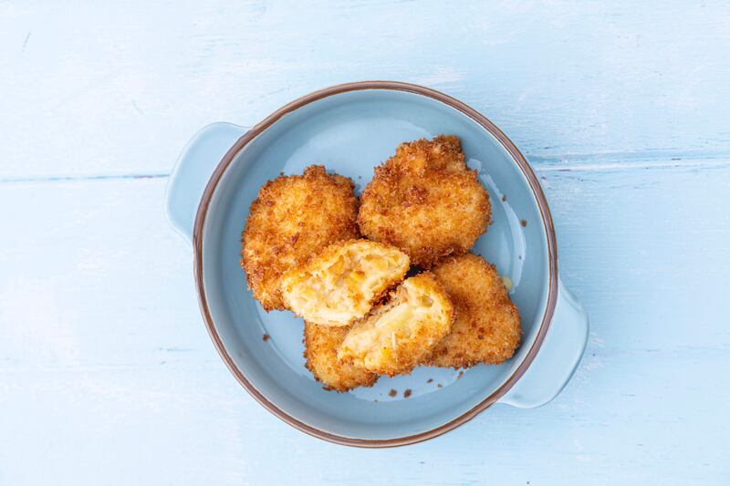 Red lentil and cheese croquettes.