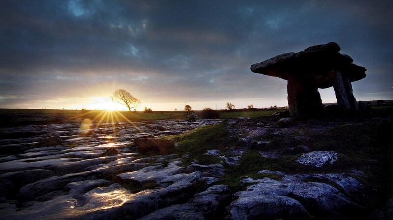 The 4000 year-old Poulnabrone Portal Dolmen, located in the Burren, Co Clare. Photograph: Dara MacDónaill