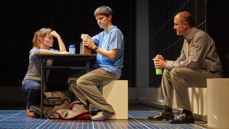 Joshua Jenkins with Gina Isaac and Lucas Hare in The Curious Incident of the Dog in the Night-Time. Photograph: Brinkhoffm+Égenberg