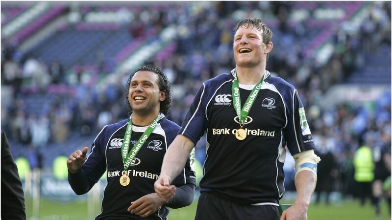 Isa Nacewa and Malcolm O’Kelly after the Heineken Cup Final at Murrayfield in 2009. Photograph: Irish Times