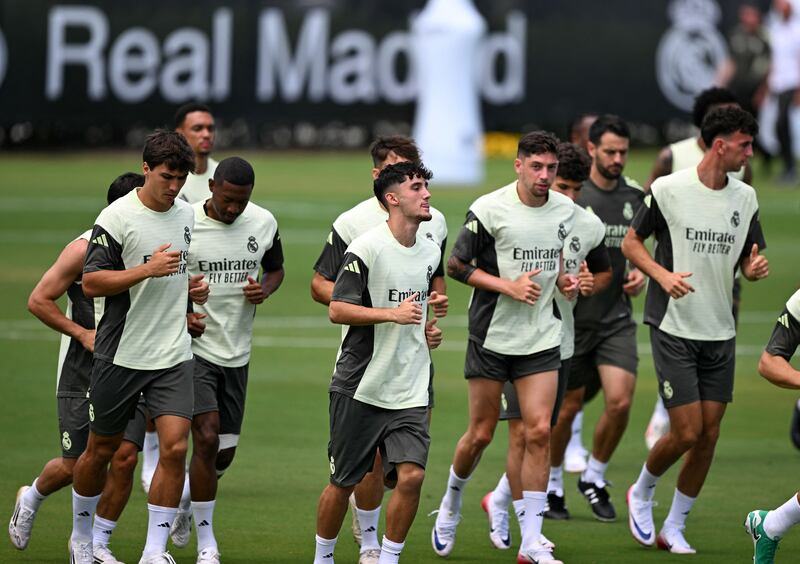 Real Madrid in training in Florida. Photograph: Chandan Khanna/Getty